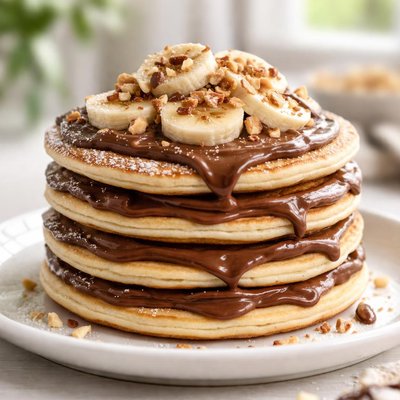 Pancake with nutella and banana