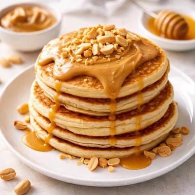 Pancake with peanut butter