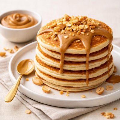 Pancakes with peanut butter