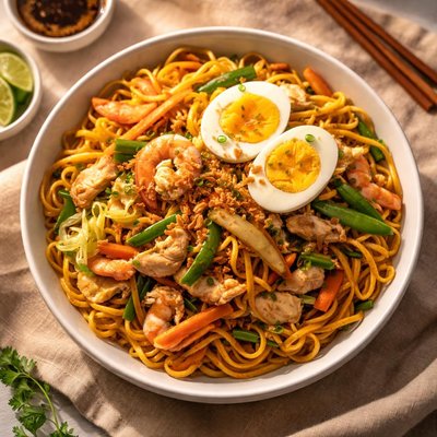 Pancit mikki with egg