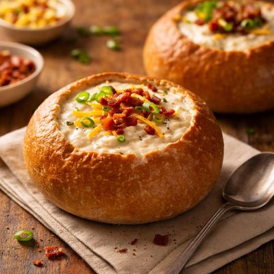 Paneea bread baked potato soup