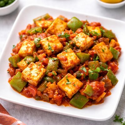 Paneer capsicum tomato sabzi