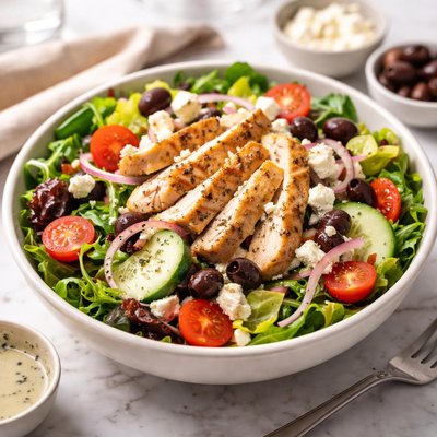 Panera greek salad with chicken