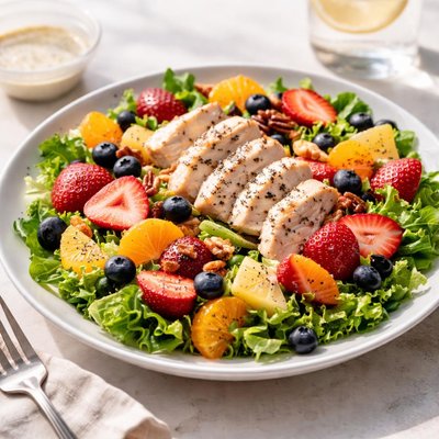 Panera strawberry poppyseed salad with chicken