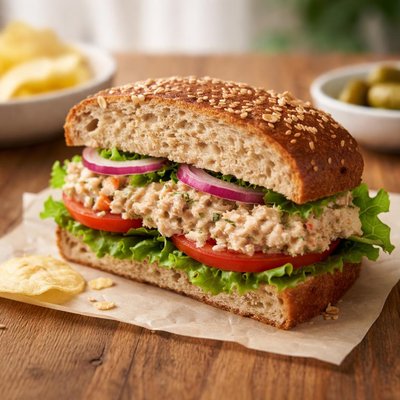 Panera tuna sandwich half