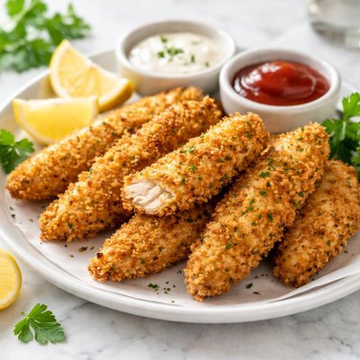 Panko crusted chicken fingers