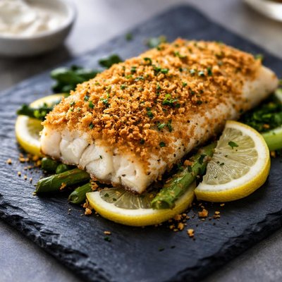 Panko crusted cod