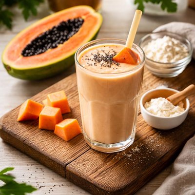 Papaya milkshake with whey