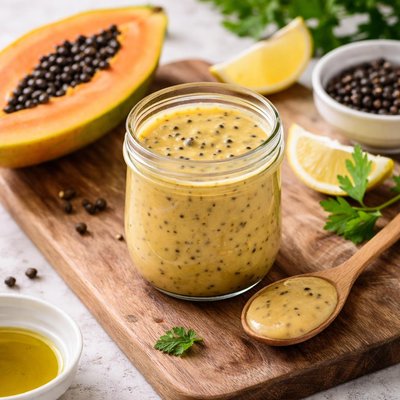 Papaya seed dressing