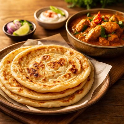 Paratha with curry