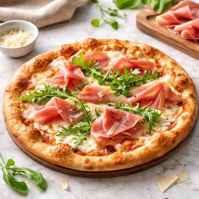 Parma ham cheese pizza