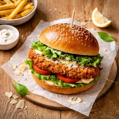 Parmesan chicken burger