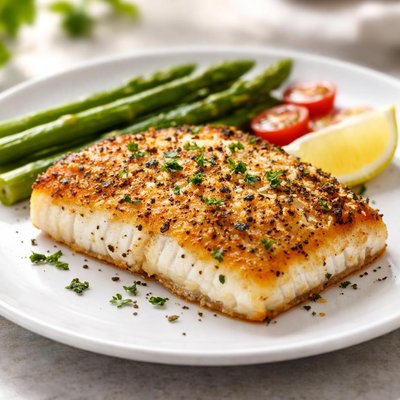Parmesan crusted halibut