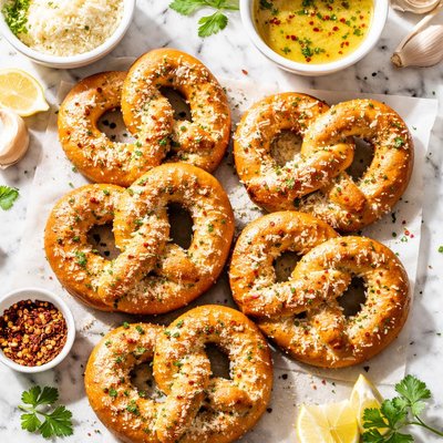 Parmesan garlic pretzels