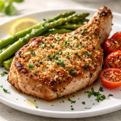 Parmesean crusted pork chop