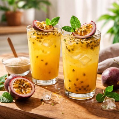 Passion fruit juice with sugar