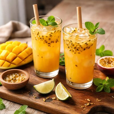 Passionfruit juice with mango