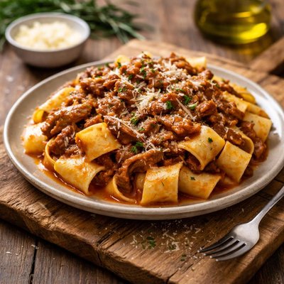 鸭肉番茄肉酱意大利面