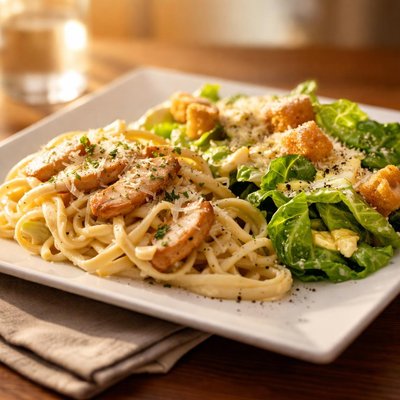 意大利面和凯撒沙拉
