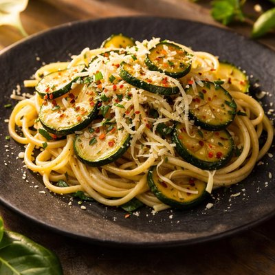 Pasta and courgette