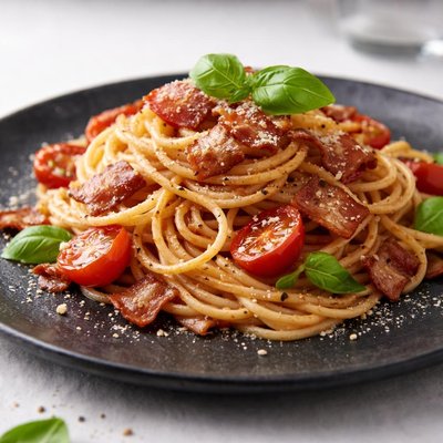 Pasta bacon tomato