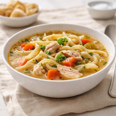 Pasta chicken soup