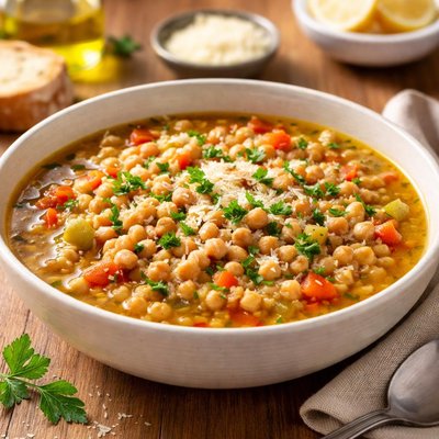 Pasta fregola in broth