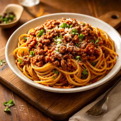 Pasta in meat sauce