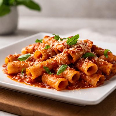 Pasta in red sauce