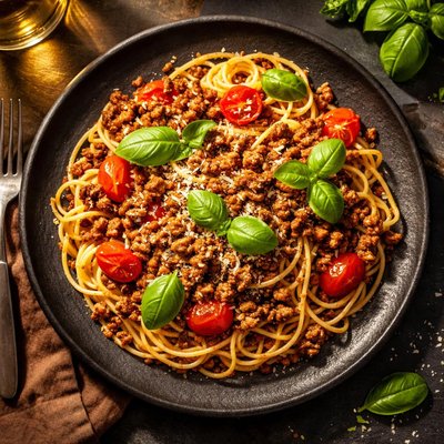 意大利面碎肉和番茄
