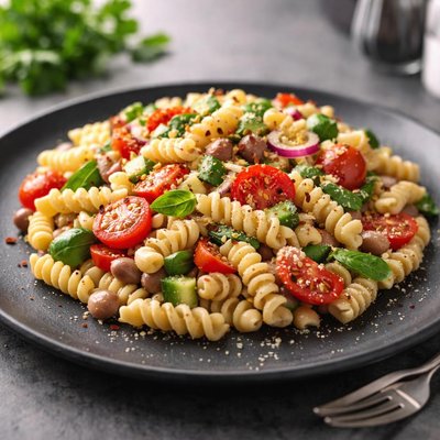 Pasta salad with beans