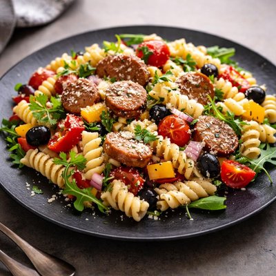 Pasta salad with sausage