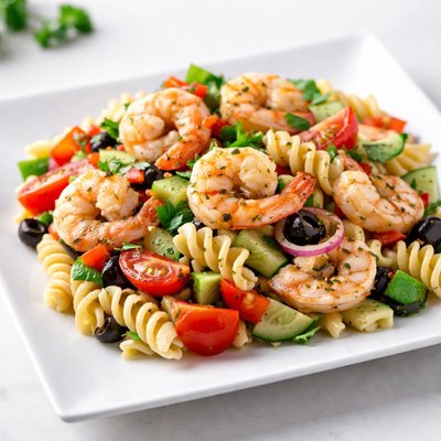 Pasta salad with shrimp