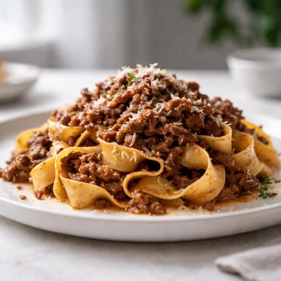 Pasta with beef ragu