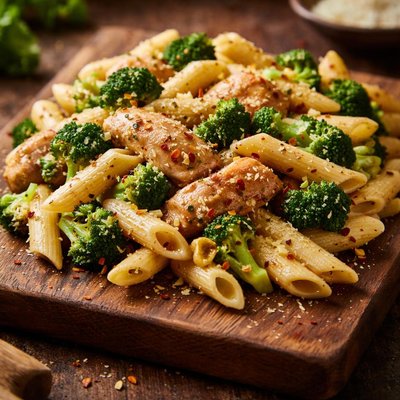Pasta with broccoli and chicken