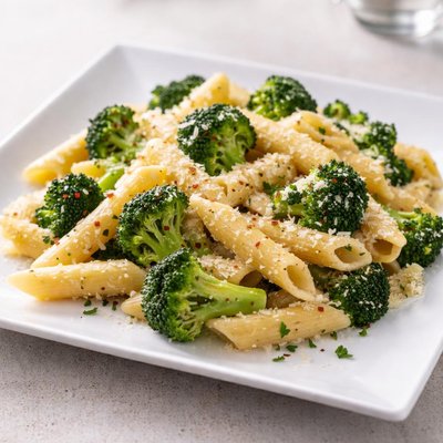 Pasta with cheese and broccoli