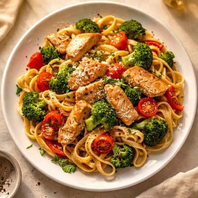 Pasta with chicken and vegetables