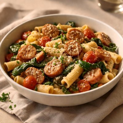 Pasta with chicken sausage