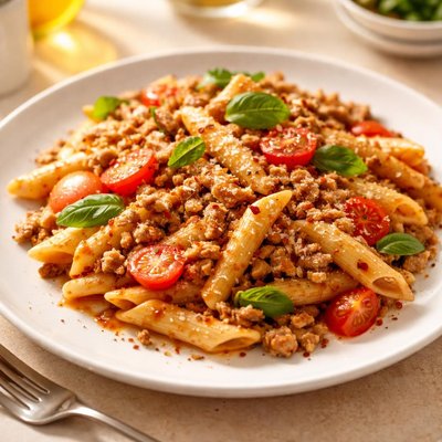 Pasta with ground turkey