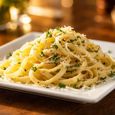 Pasta with herbs and cheese