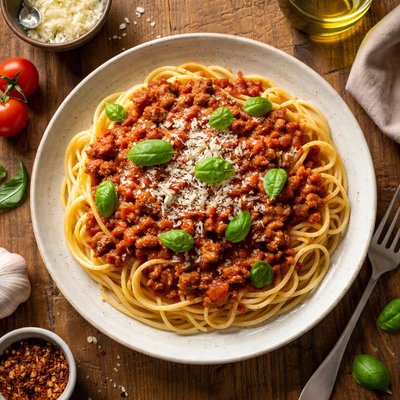 Pasta with homemade sauce