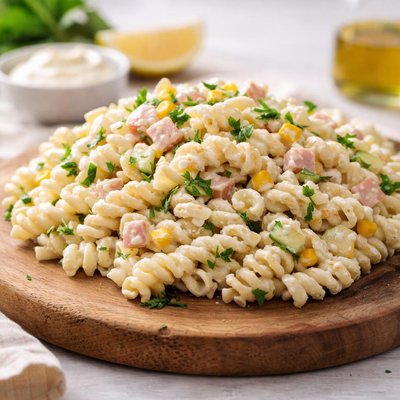Pasta with mayonnaise