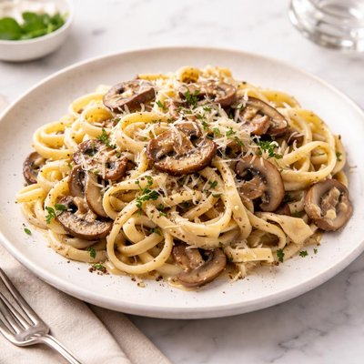 Pasta with mushroom sauce