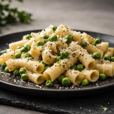 Pasta with peas and cheese