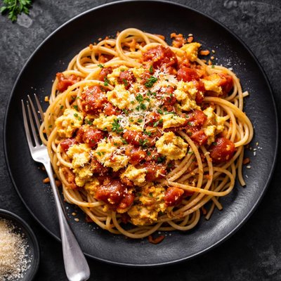 番茄酱炒蛋意面