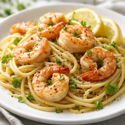 Pasta with shrimp
