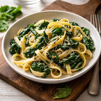 Pasta with spinach