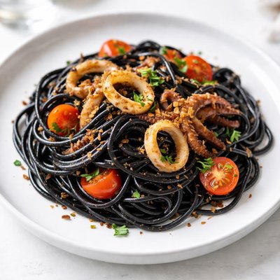 墨鱼汁意大利面