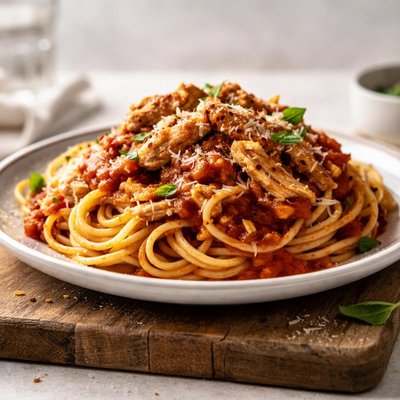 番茄酱鸡丝意面