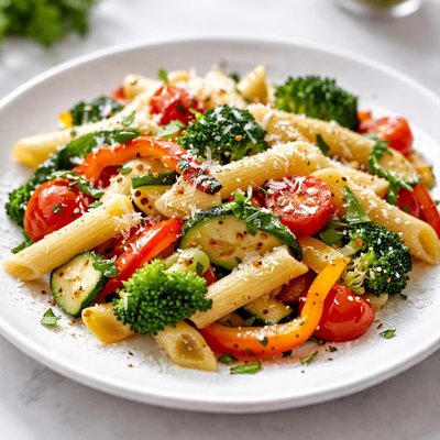Pasta with vegetables and cheese